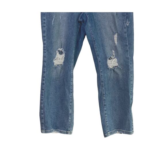 Lane Bryant Magic Waist High Rise Straight Distressed Crop Stretch Jean 16 Blue - Picture 3 of 15